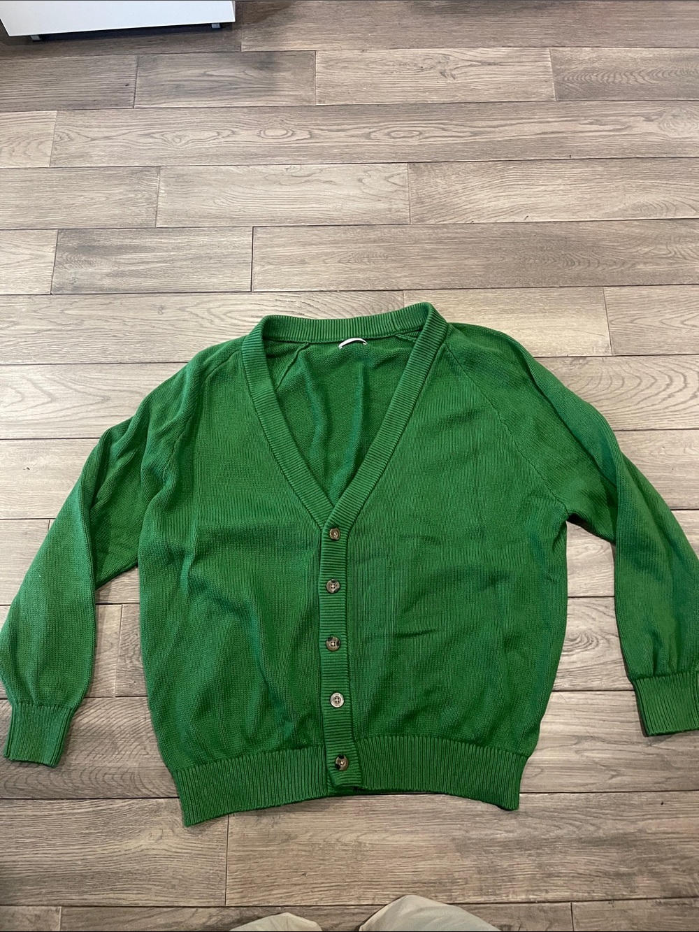 TNA Green V-Neck Button Front Cardigan
